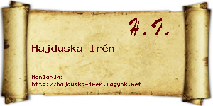 Hajduska Irén névjegykártya